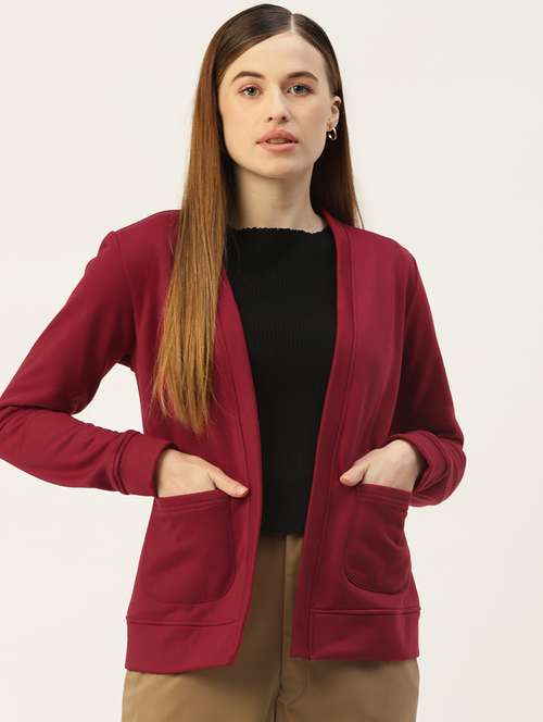 women solid long sleeve shrug - 22087083 -  Standard Image - 0