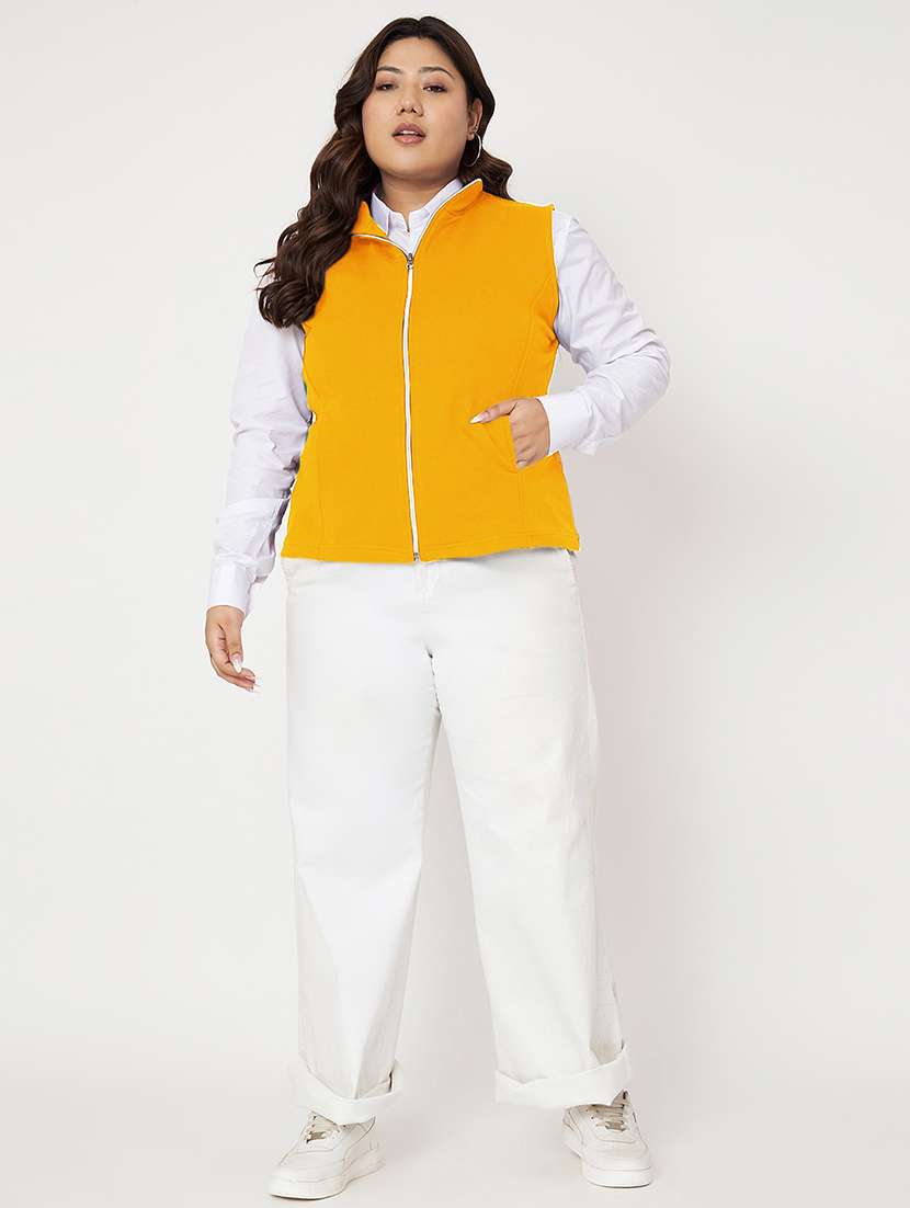 women plus size solid sleeveless jacket - 22087088 -  Standard Image - 5