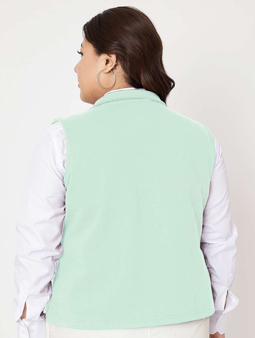 women plus size solid sleeveless jacket - 22087090 -  Standard Image - 3