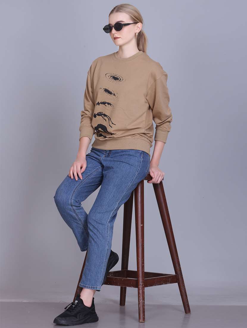 women printed round neck long sleeve sweatshirt - 22087129 -  Standard Image - 3