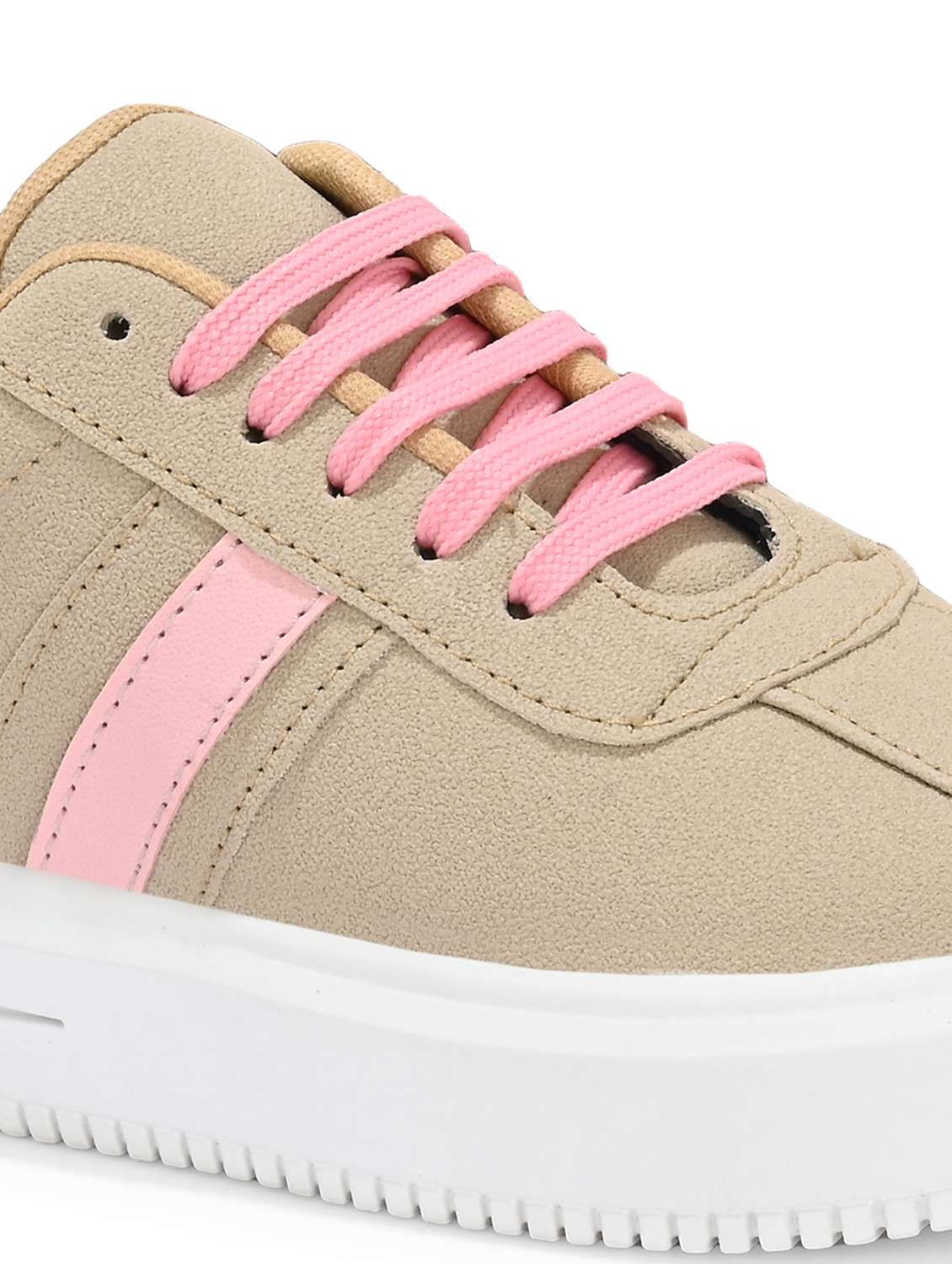 women beige lace-up sports shoe - 22087178 - Standard Image - 5