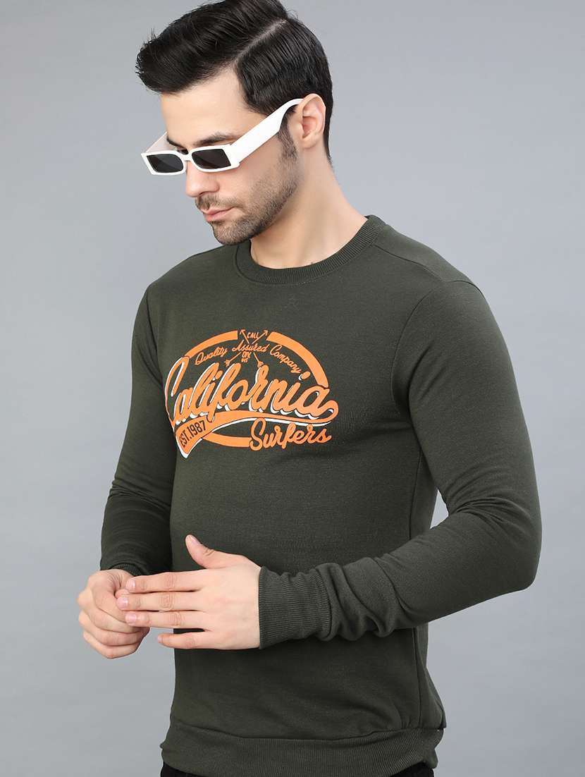 men printed long sleeve sweatshirt