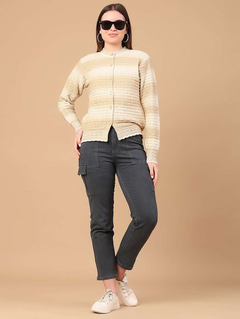 women self design long sleeve cardigan - 22087568 -  Standard Image - 5