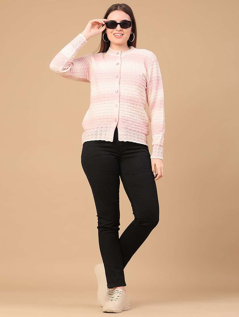 women self design long sleeve cardigan - 22087569 -  Standard Image - 5