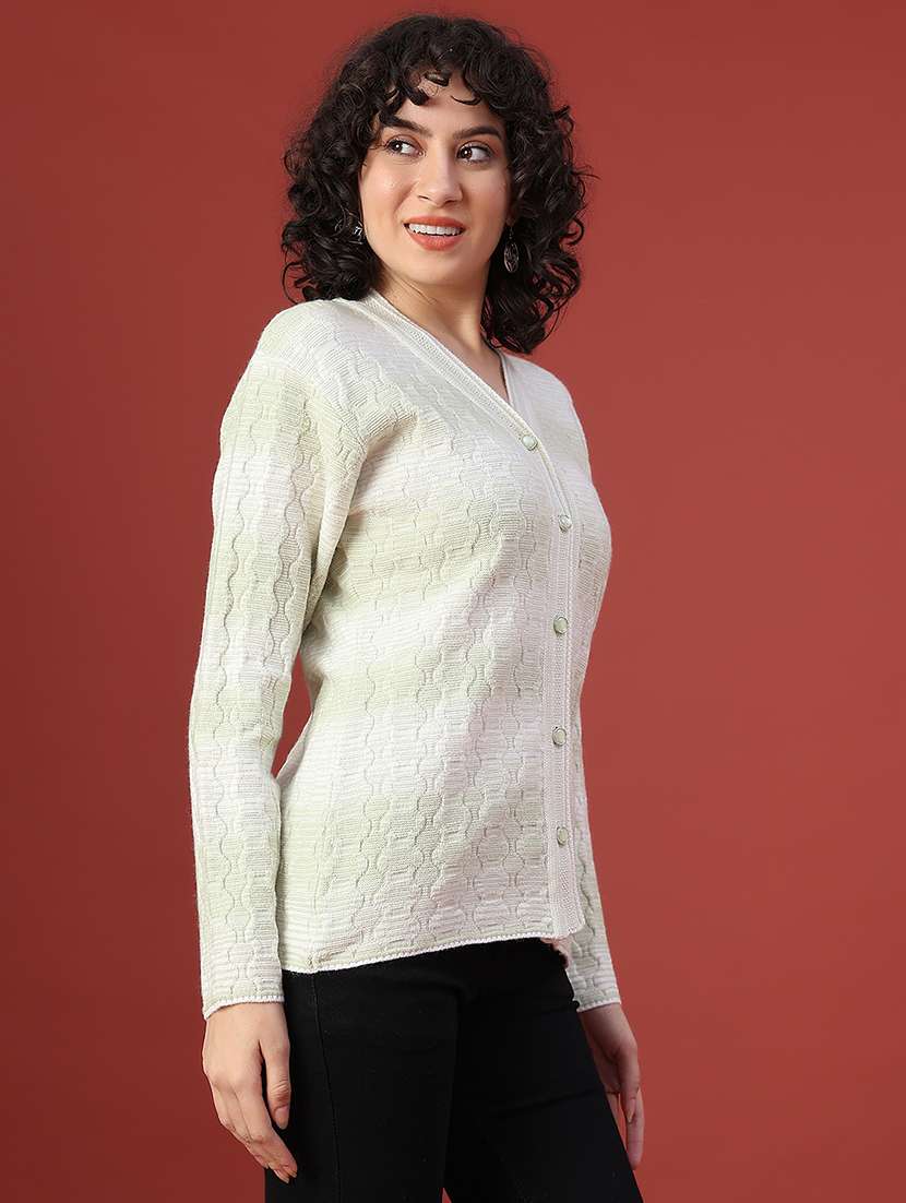 women self design long sleeve cardigan - 22087570 -  Standard Image - 3