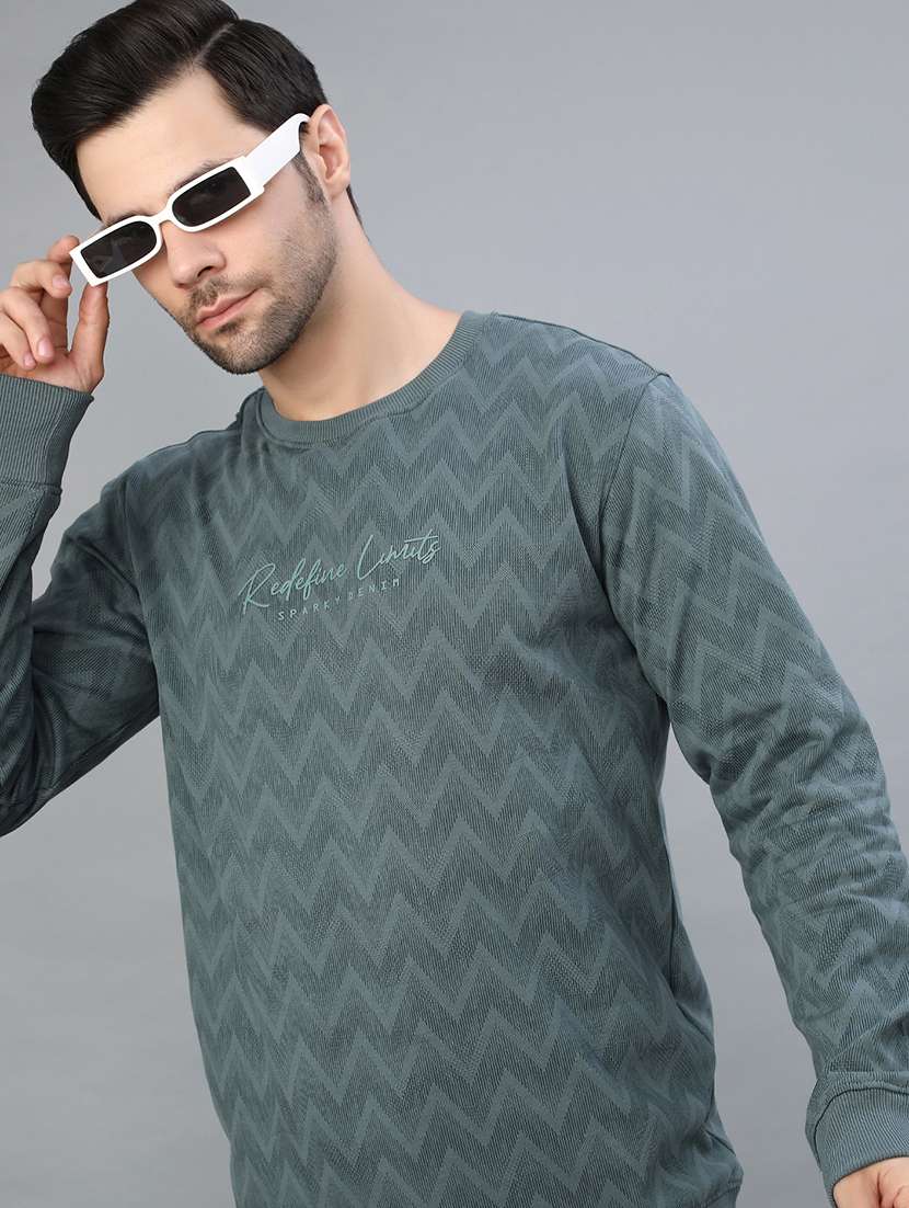 men printed long sleeve regular fit sweatshirt
