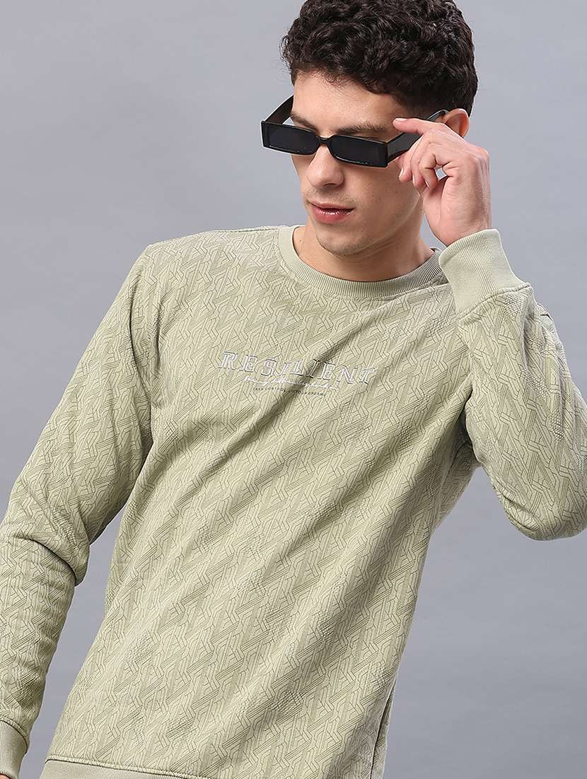 men printed long sleeve regular fit sweatshirt