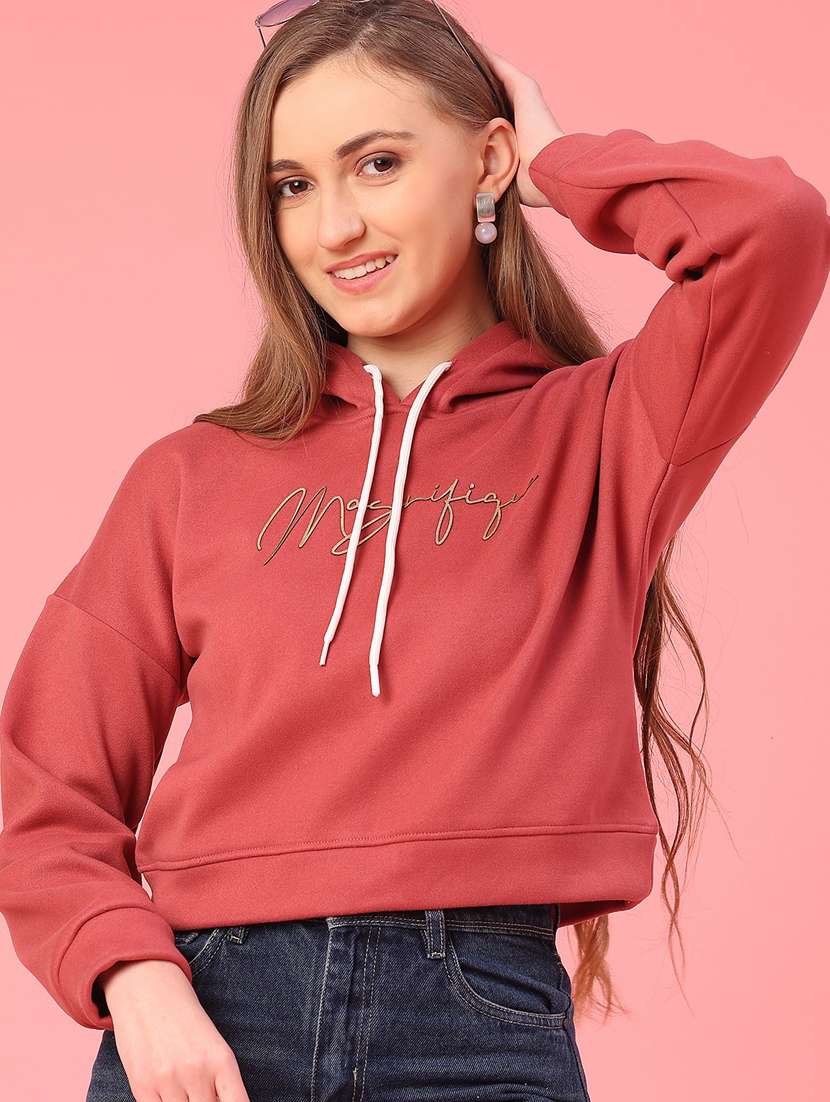 women long sleeve cropped sweatshirt
