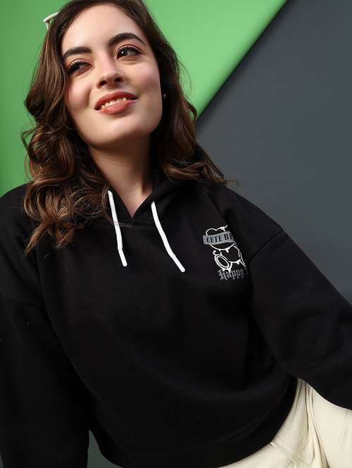 women printed long sleeve hooded sweatshirt - 22087883 -  Standard Image - 0