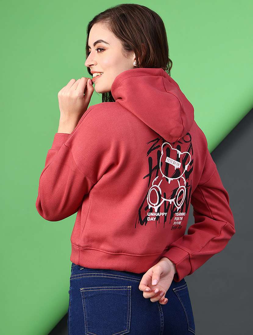 women printed long sleeve hooded sweatshirt - 22087886 -  Standard Image - 3