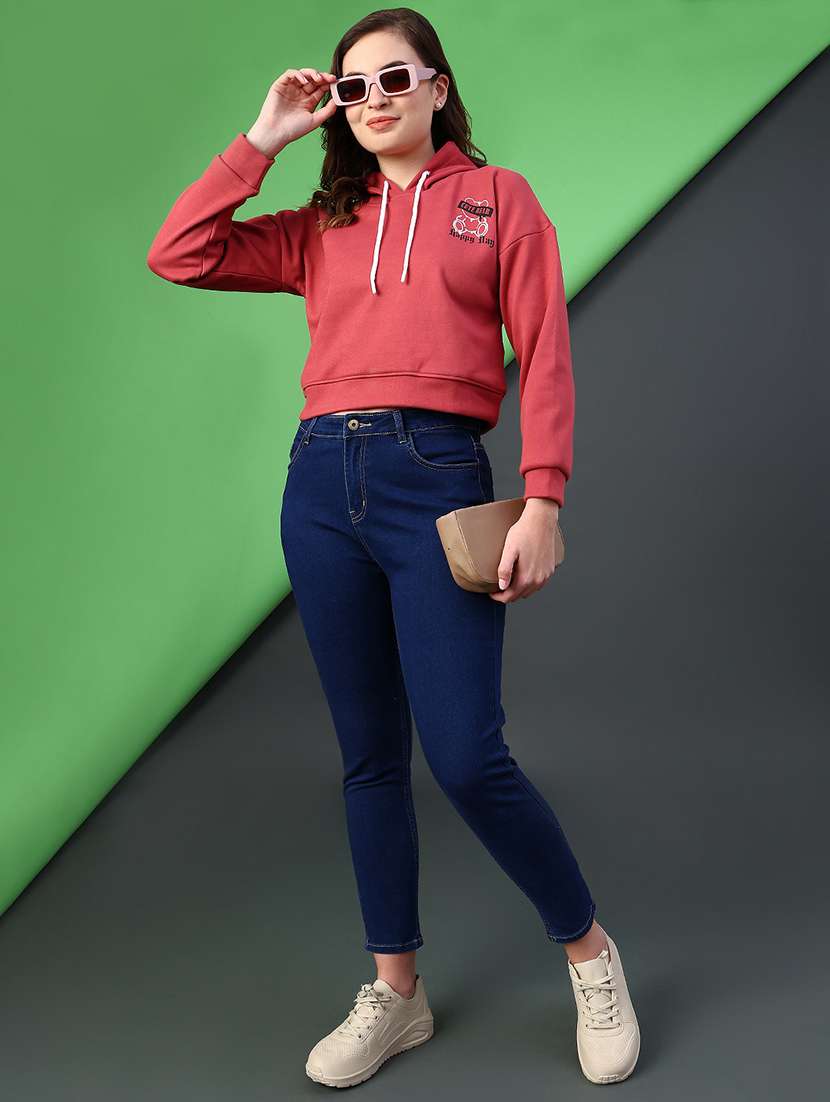 women printed long sleeve hooded sweatshirt - 22087886 -  Standard Image - 5