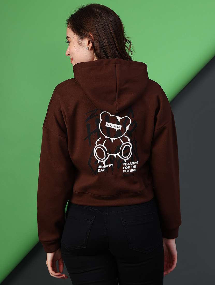 women printed long sleeve hooded sweatshirt - 22087887 -  Standard Image - 3