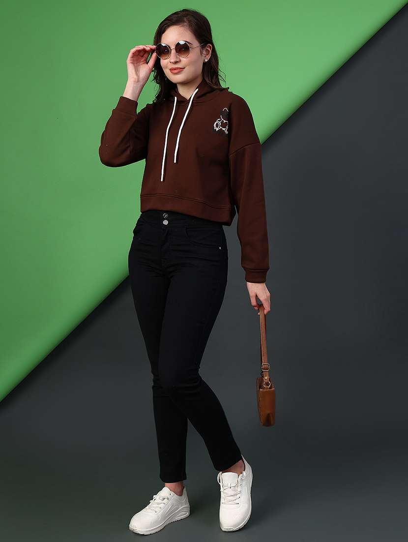 women printed long sleeve hooded sweatshirt - 22087887 -  Standard Image - 5