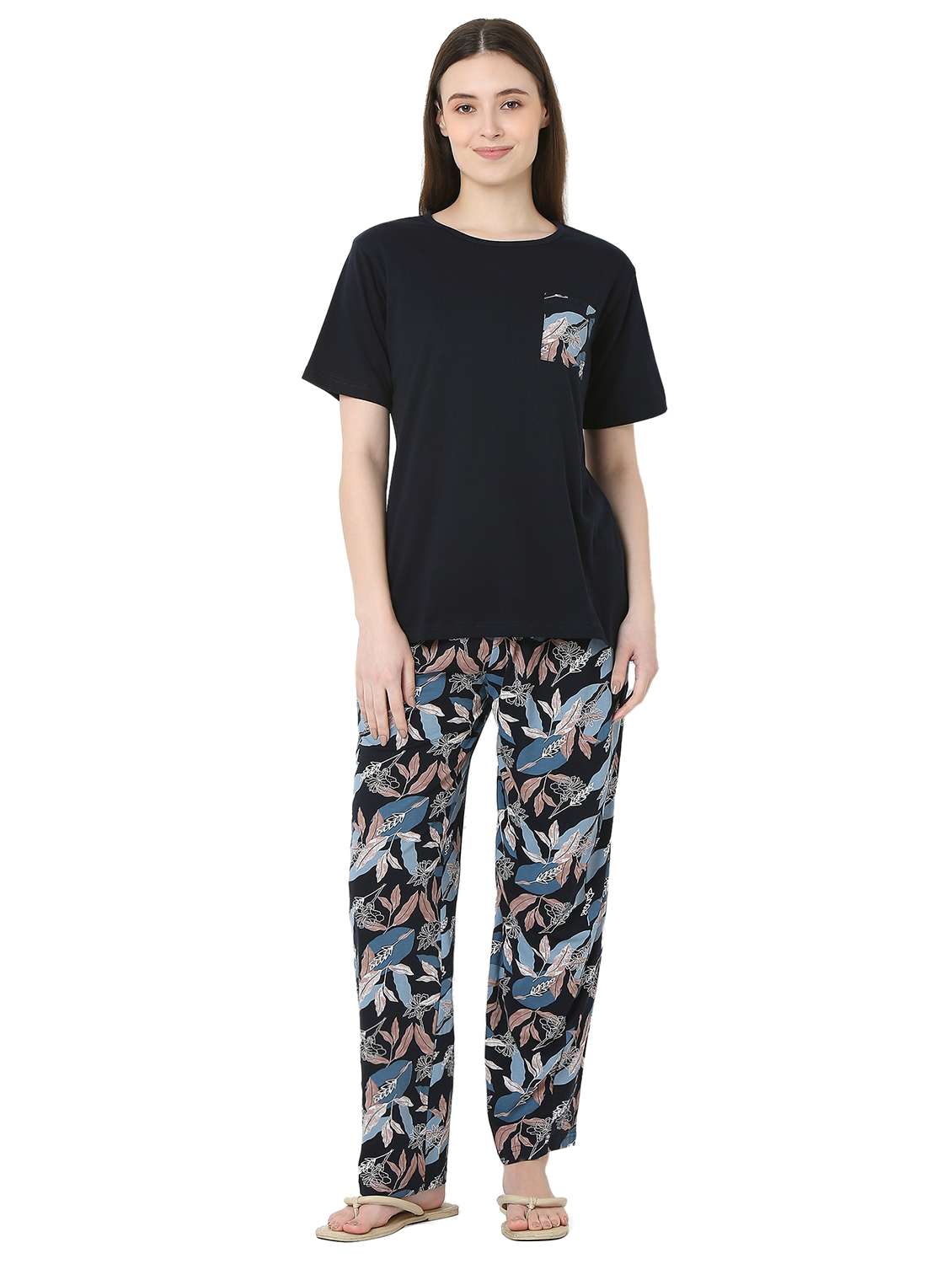 navy blue cotton pyjama set nightwear