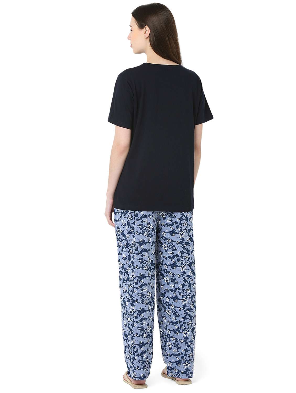 navy blue cotton pyjama set nightwear - 22087927 -  Standard Image - 3