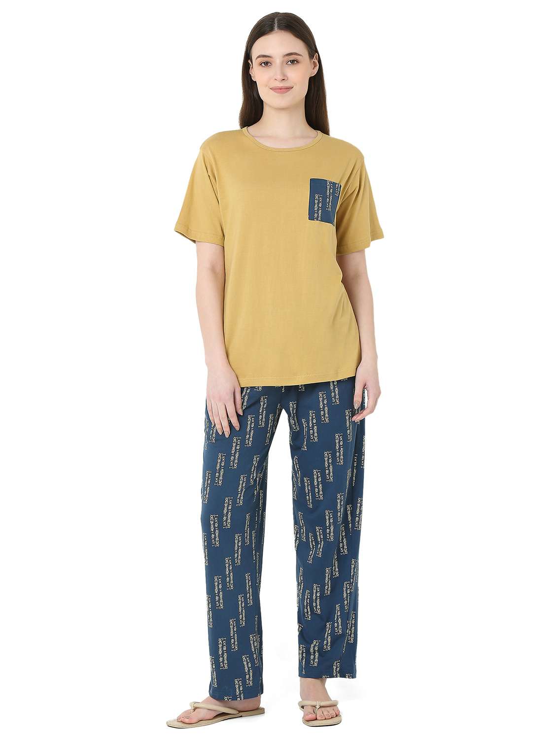 mustard cotton pyjama set nightwear