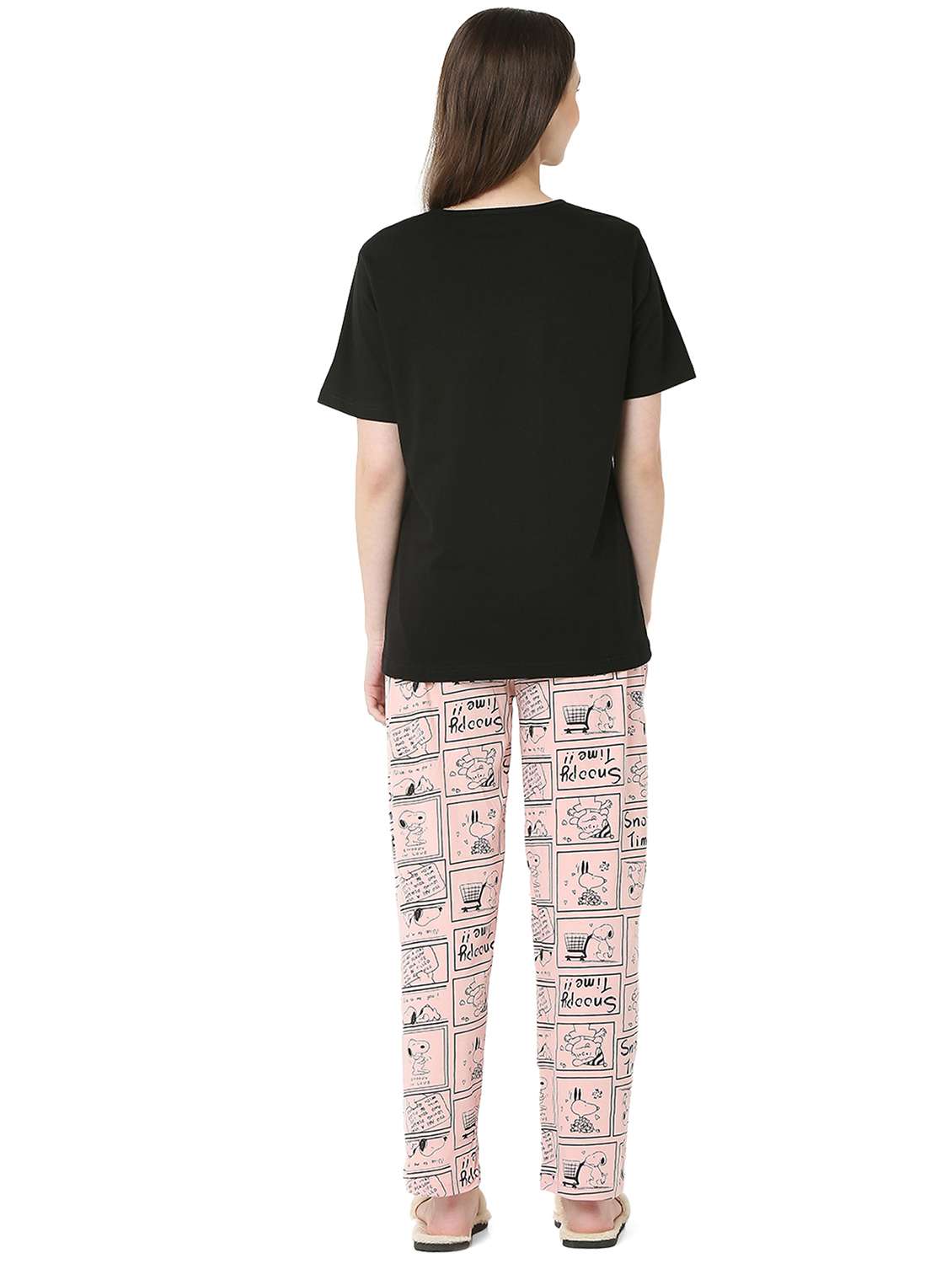 black cotton pyjama set nightwear - 22087930 -  Standard Image - 3
