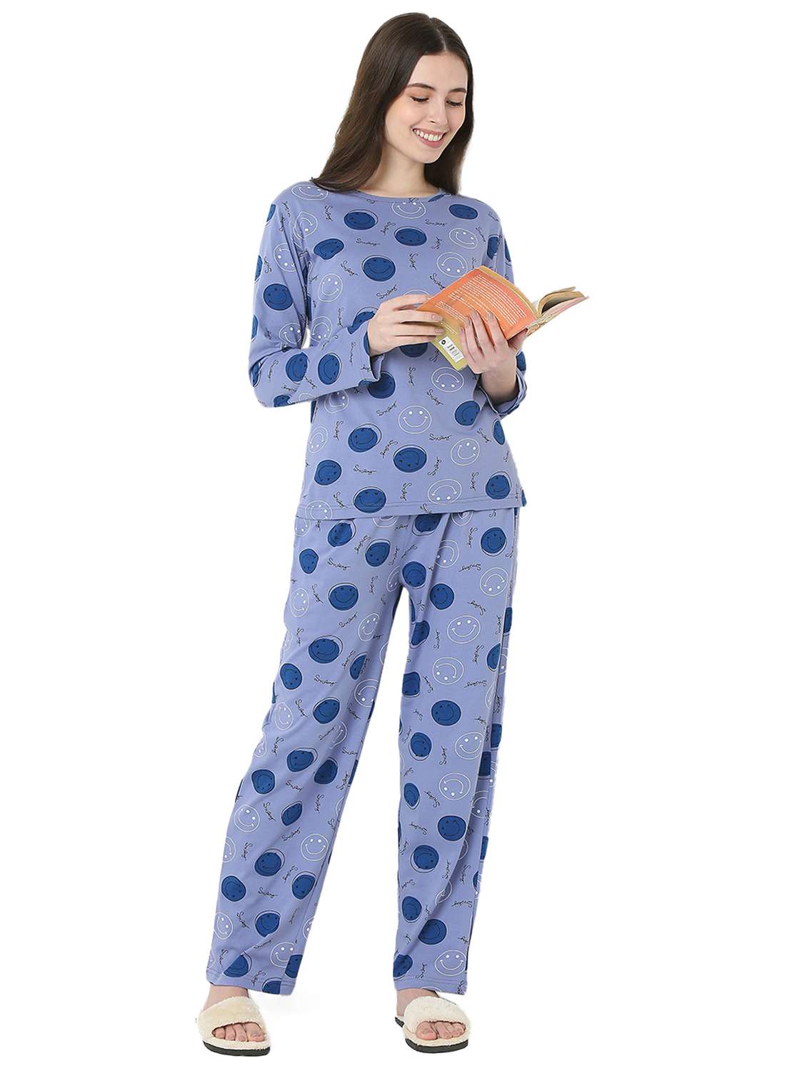 women printed long sleeve nightwear pyjama set - 22087933 -  Standard Image - 3