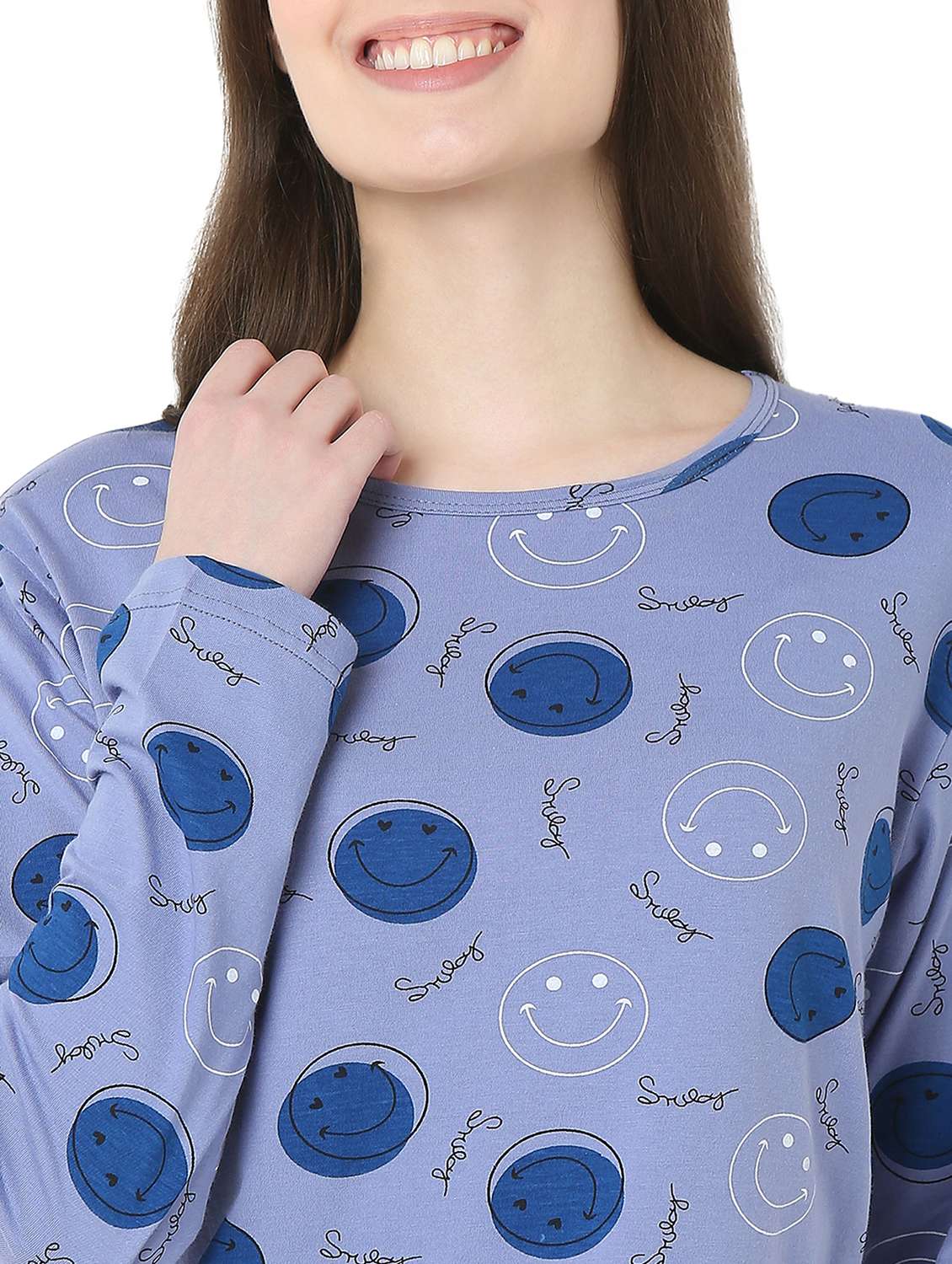 women printed long sleeve nightwear pyjama set - 22087933 -  Standard Image - 5