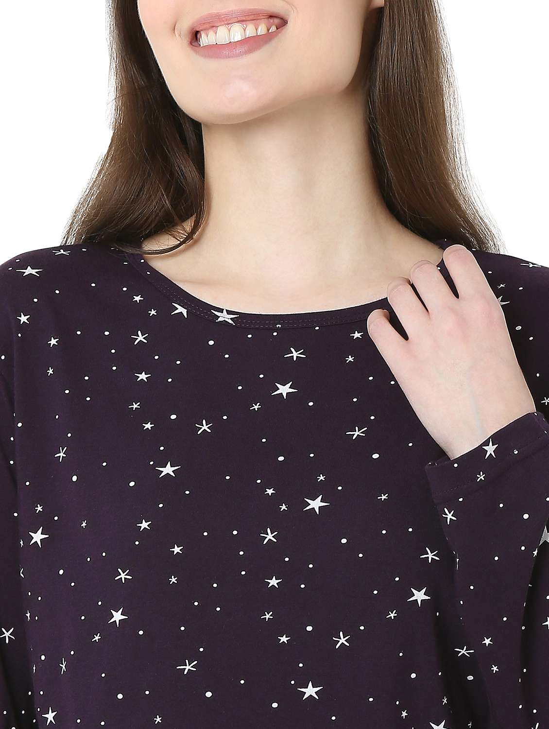 women printed long sleeve nightwear pyjama set - 22087935 -  Standard Image - 5