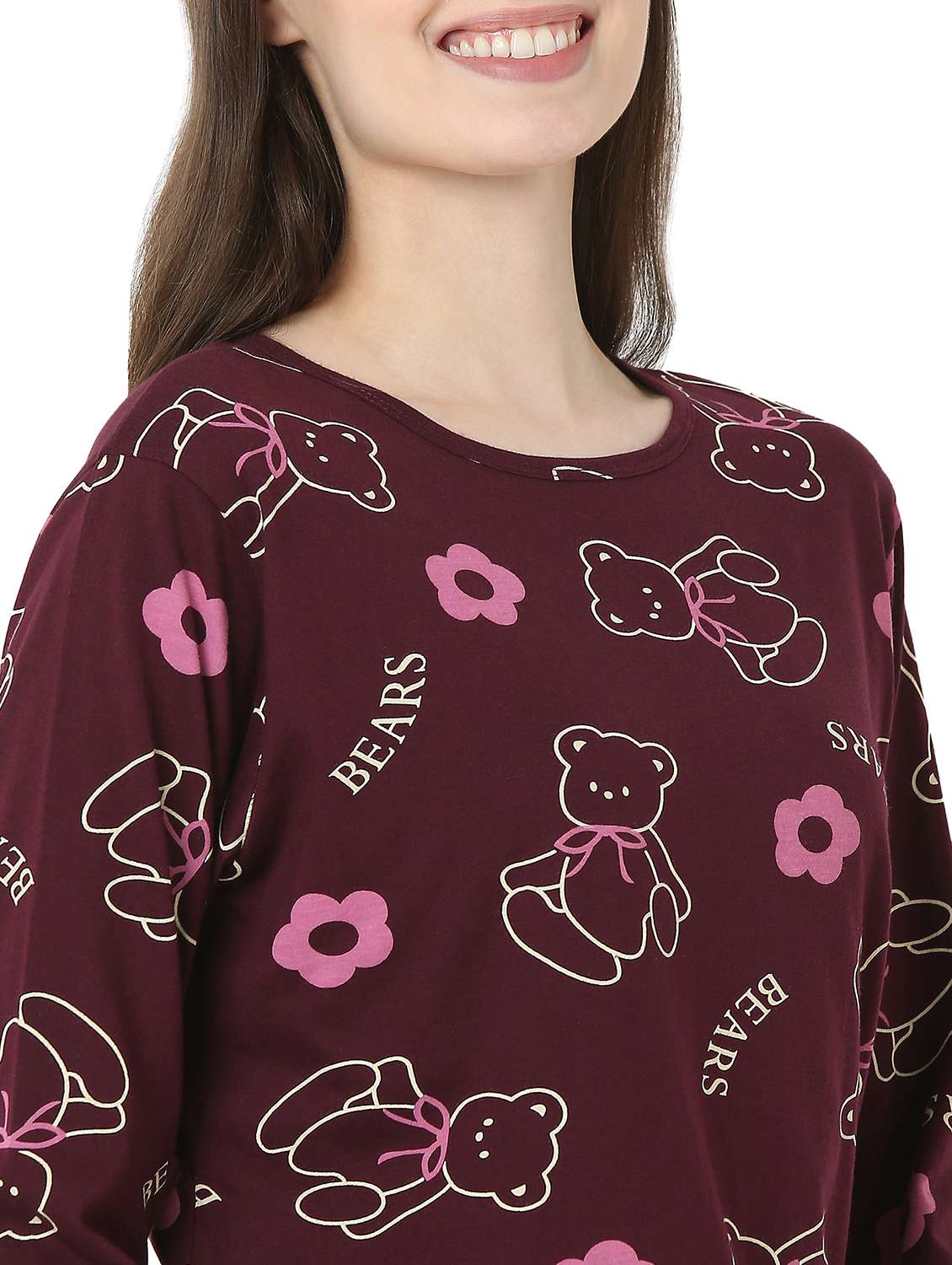 women printed long sleeve nightwear pyjama set - 22087937 -  Standard Image - 5