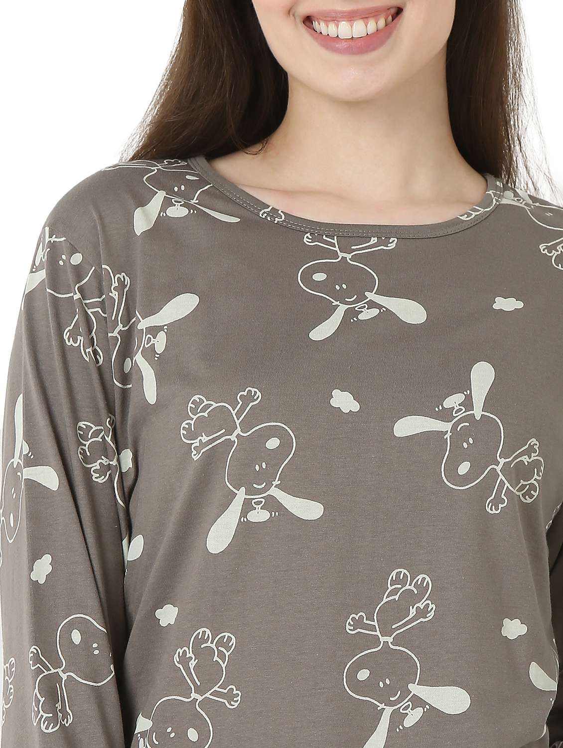 women printed long sleeve nightwear pyjama set - 22087939 -  Standard Image - 5