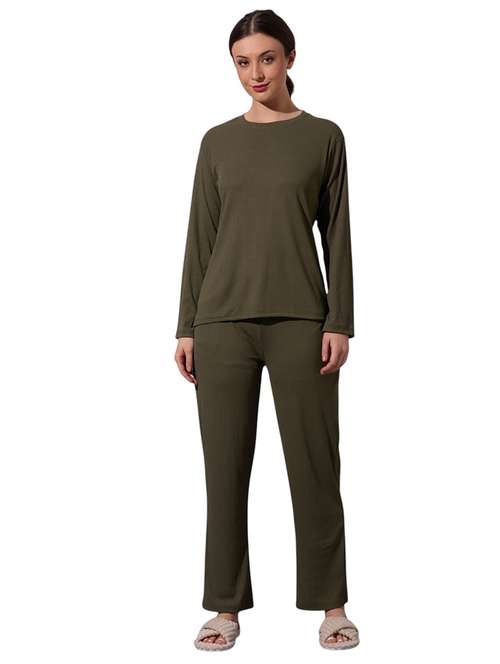 women solid nightwear pyjama set - 22087954 - Standard Image - 0