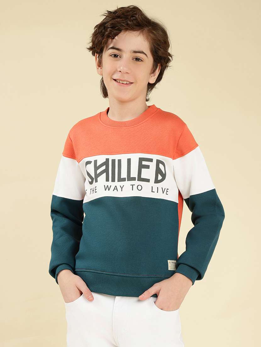 boys color block long sleeve sweatshirt