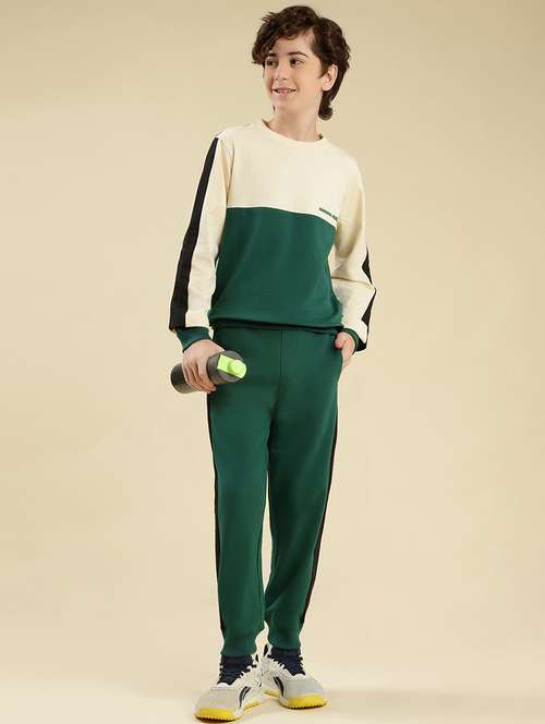 boys color block round neck full length track suit - 22087981 - Standard Image - 0