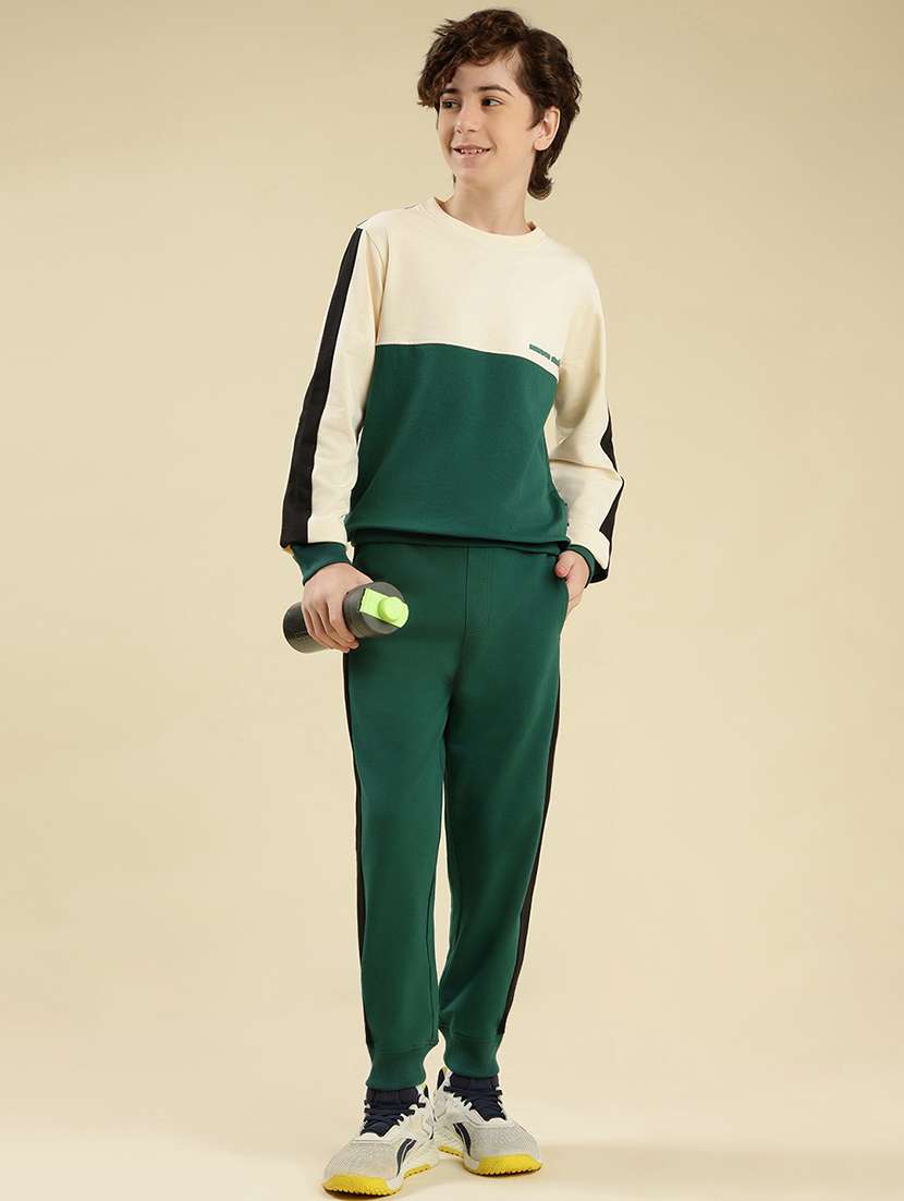 boys color block round neck full length track suit - 22087981 - Zoom Image - 0