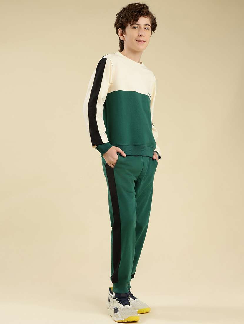 boys color block round neck full length track suit - 22087981 - Standard Image - 3