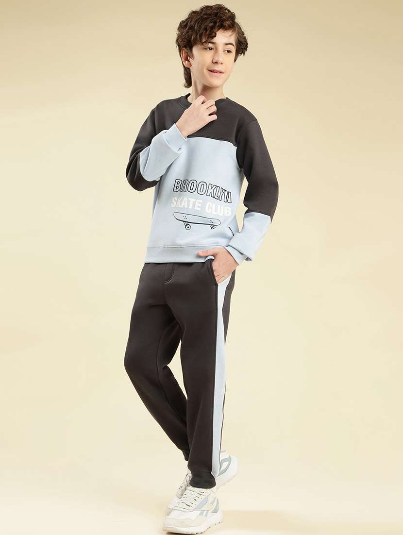 boys color block round neck full length track suit - 22087985 -  Standard Image - 3