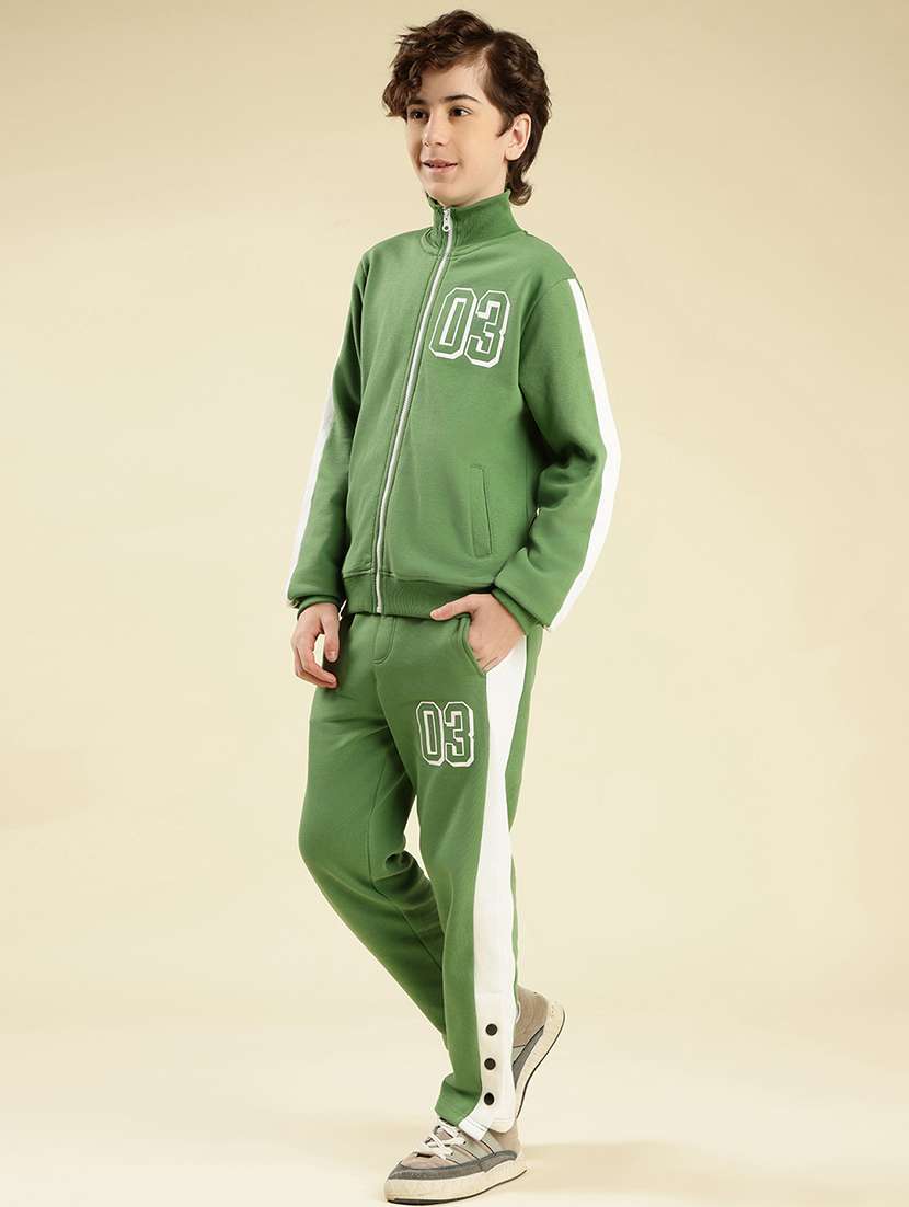 boys color block round neck full length track suit - 22087987 -  Standard Image - 3
