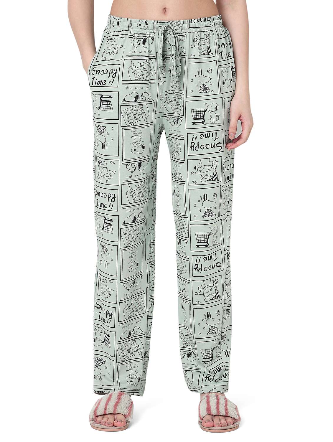 women printed mid rise pajama
