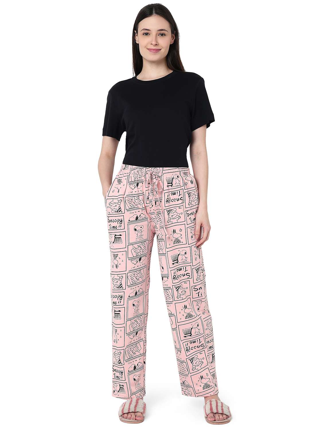 women printed mid rise pajama - 22088004 - Standard Image - 5
