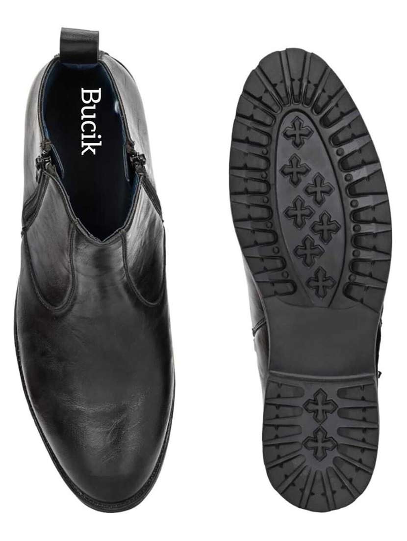 men black slip on boot - 22088014 - Standard Image - 5