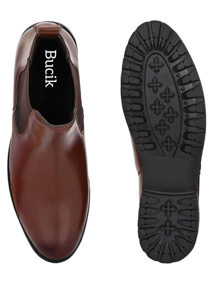 men brown slip on boot - 22088017 -  Standard Image - 5