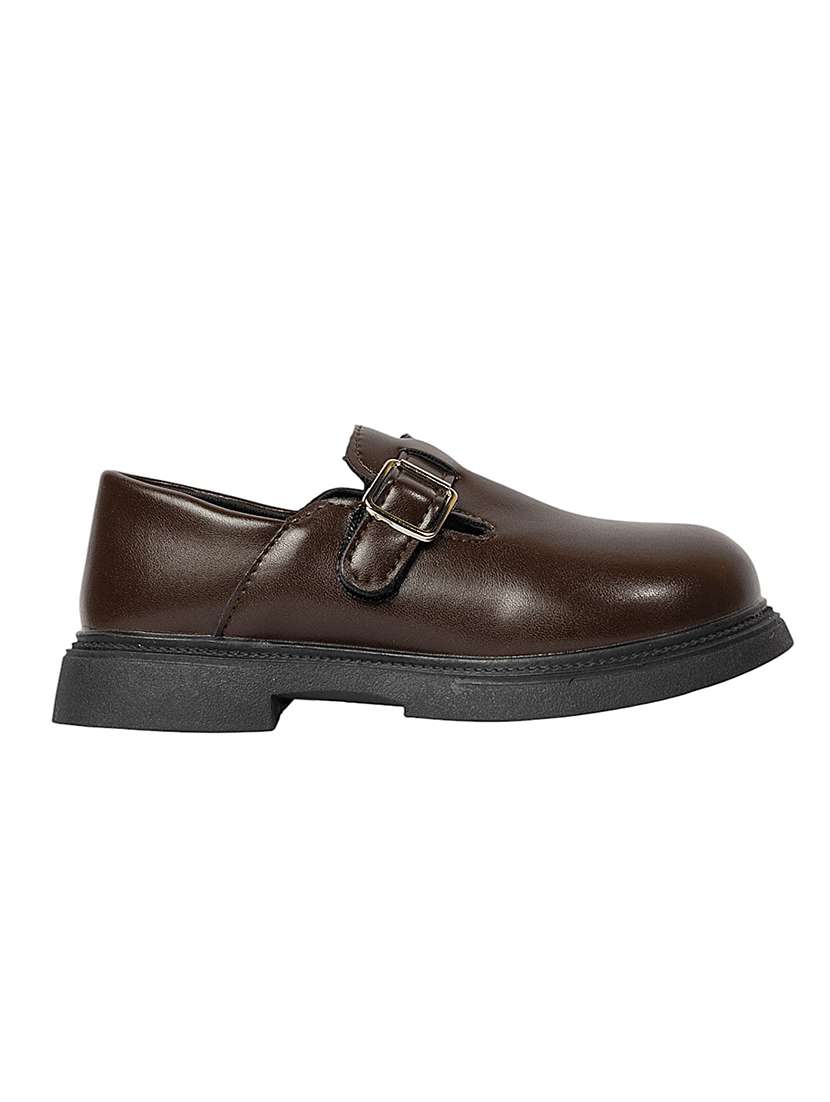 kids brown solid slip on loafer - 22088029 - Standard Image - 3