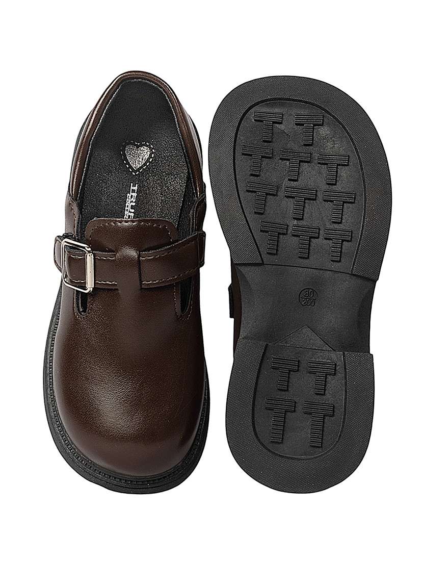 kids brown solid slip on loafer - 22088029 - Standard Image - 5