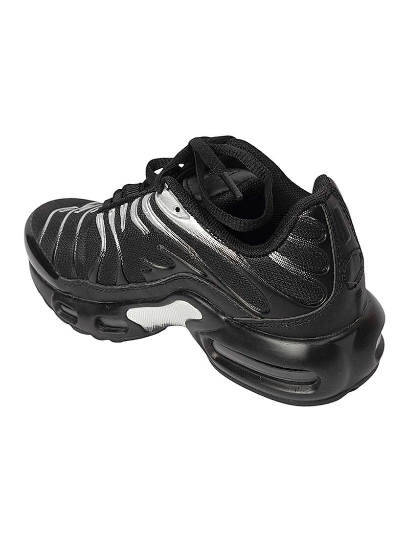 kids black solid lace up sneaker - 22088033 -  Standard Image - 3