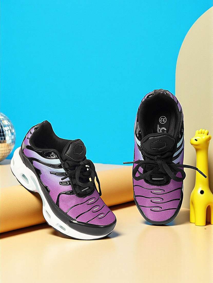 kids purple lace up sneaker