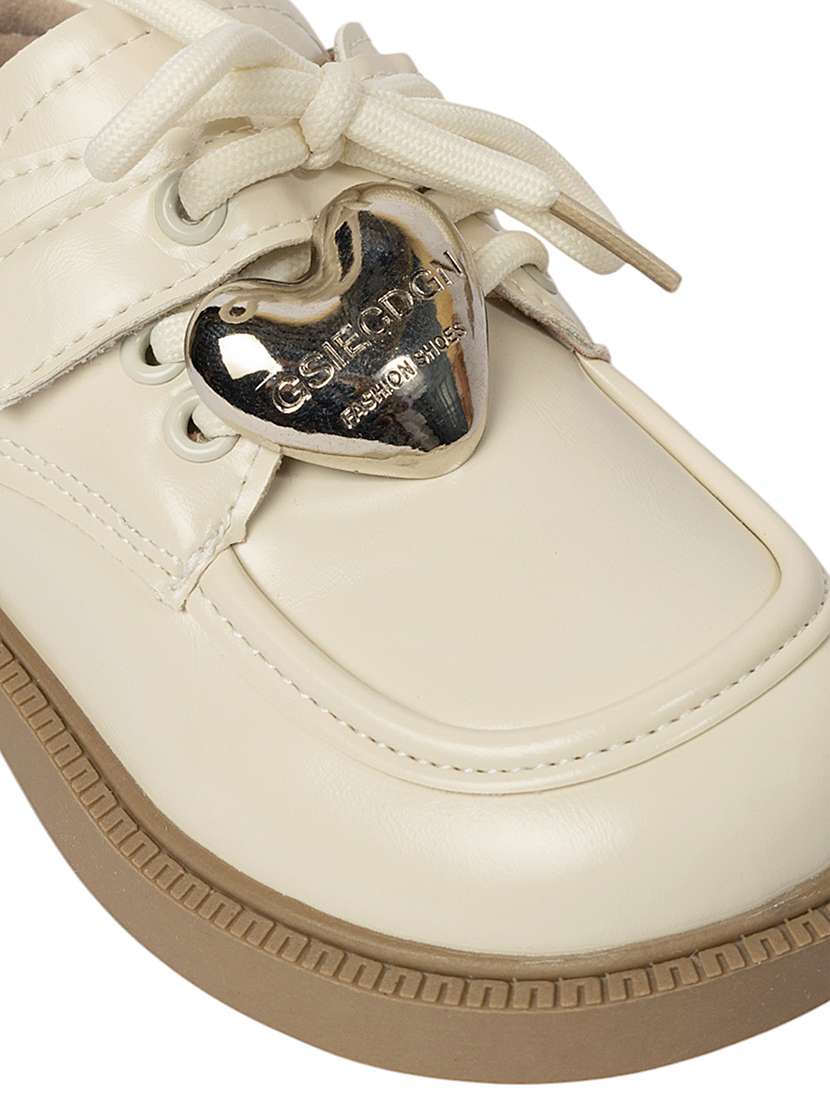 boys beige solid lace up shoes - 22088036 - Standard Image - 5