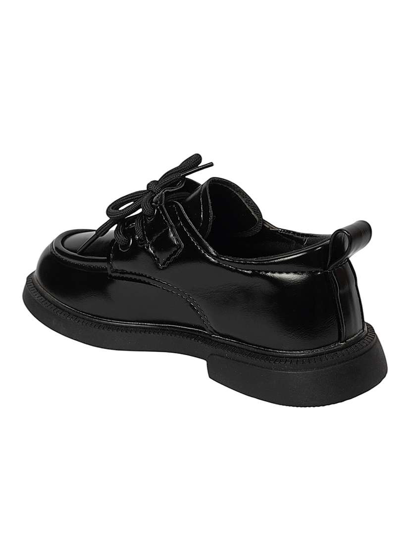 boys black solid lace up shoes - 22088037 - Standard Image - 3