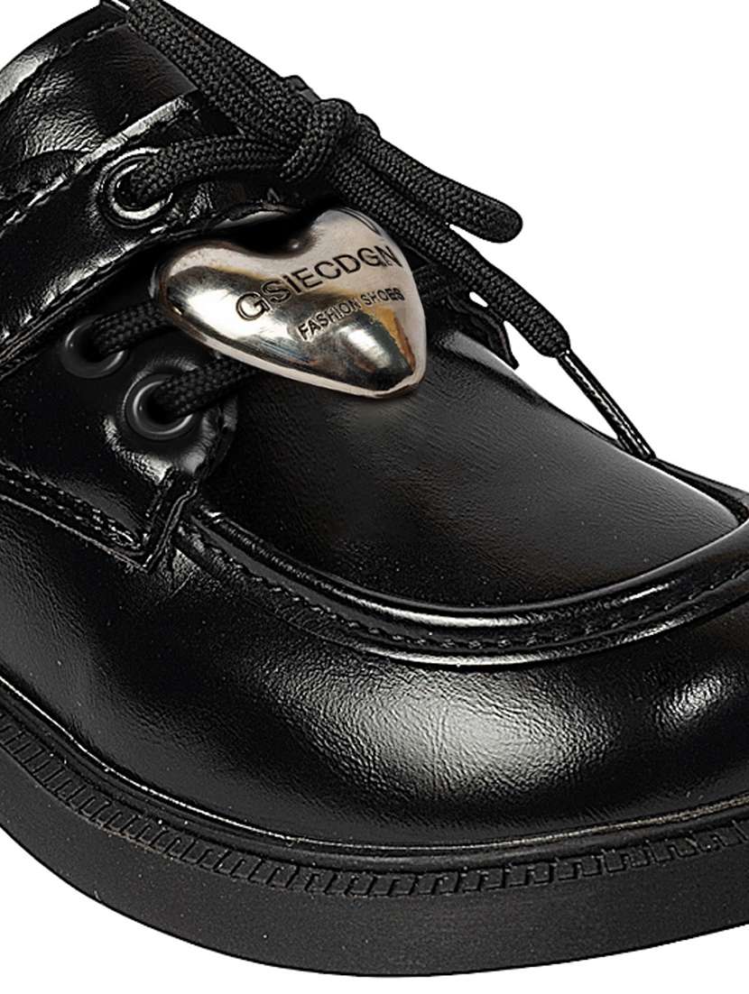 boys black solid lace up shoes - 22088037 - Standard Image - 5