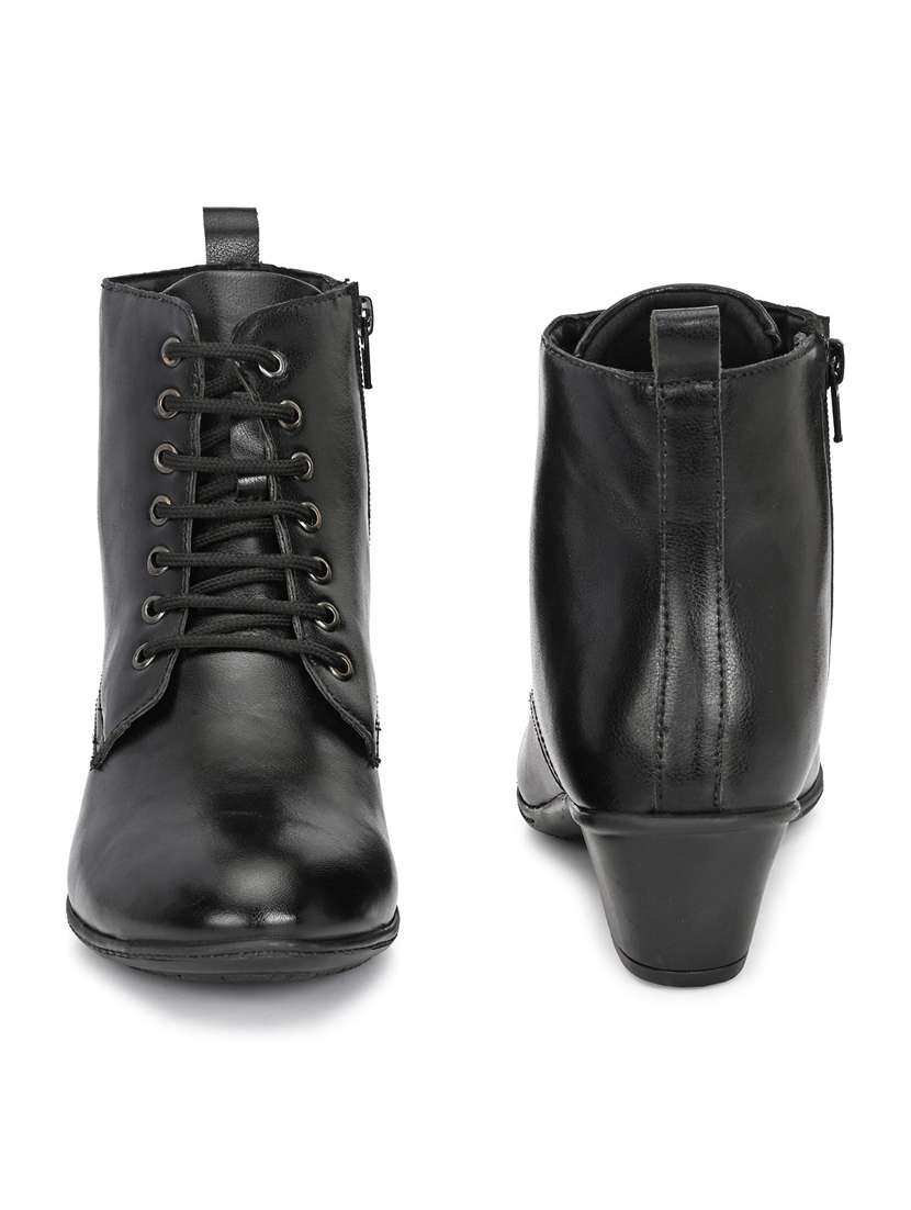 women solid lace up ankle boot - 22088046 - Standard Image - 3