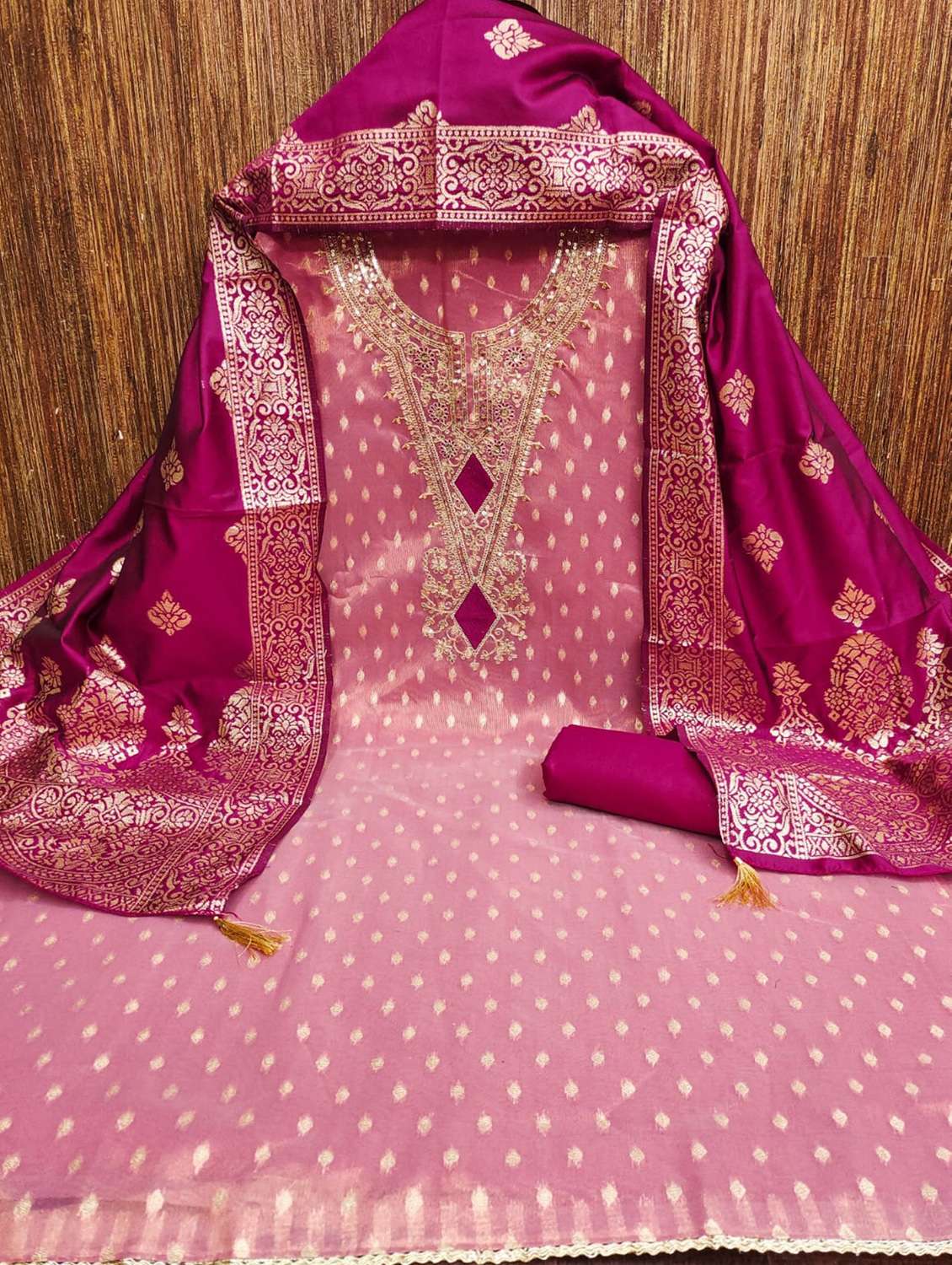 women self design embroidered unstitched suit set - 22088048 -  Standard Image - 3