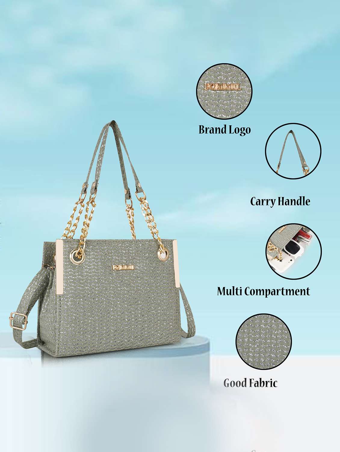 women's weave textured handbag green - 22088056 - Standard Image - 5