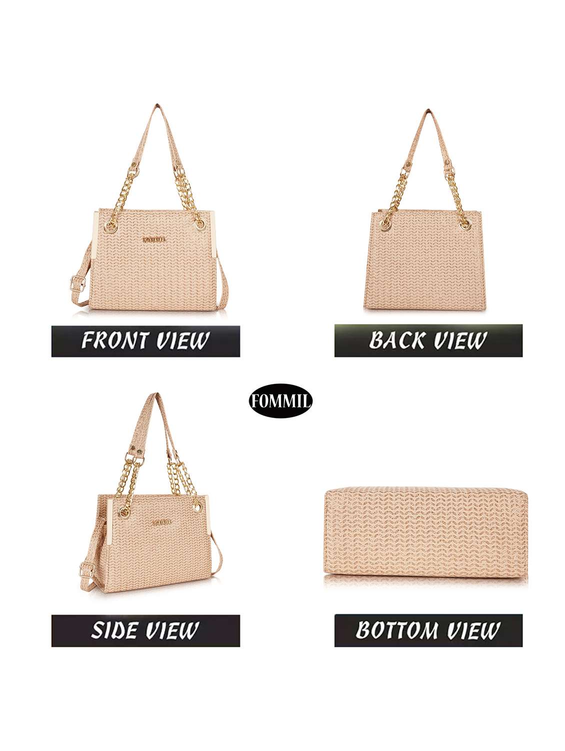handbag golden self design satchel bag - 22088057 - Standard Image - 3