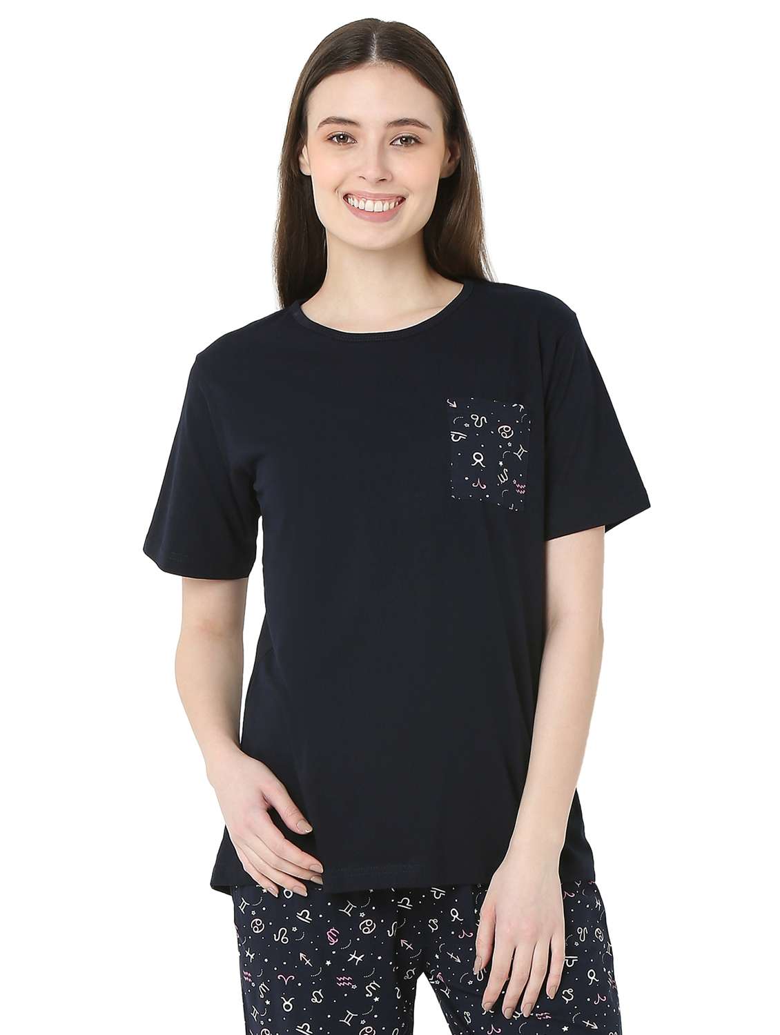 women solid short sleeve regular fit t-shirt - 22088061 - Zoom Image - 0