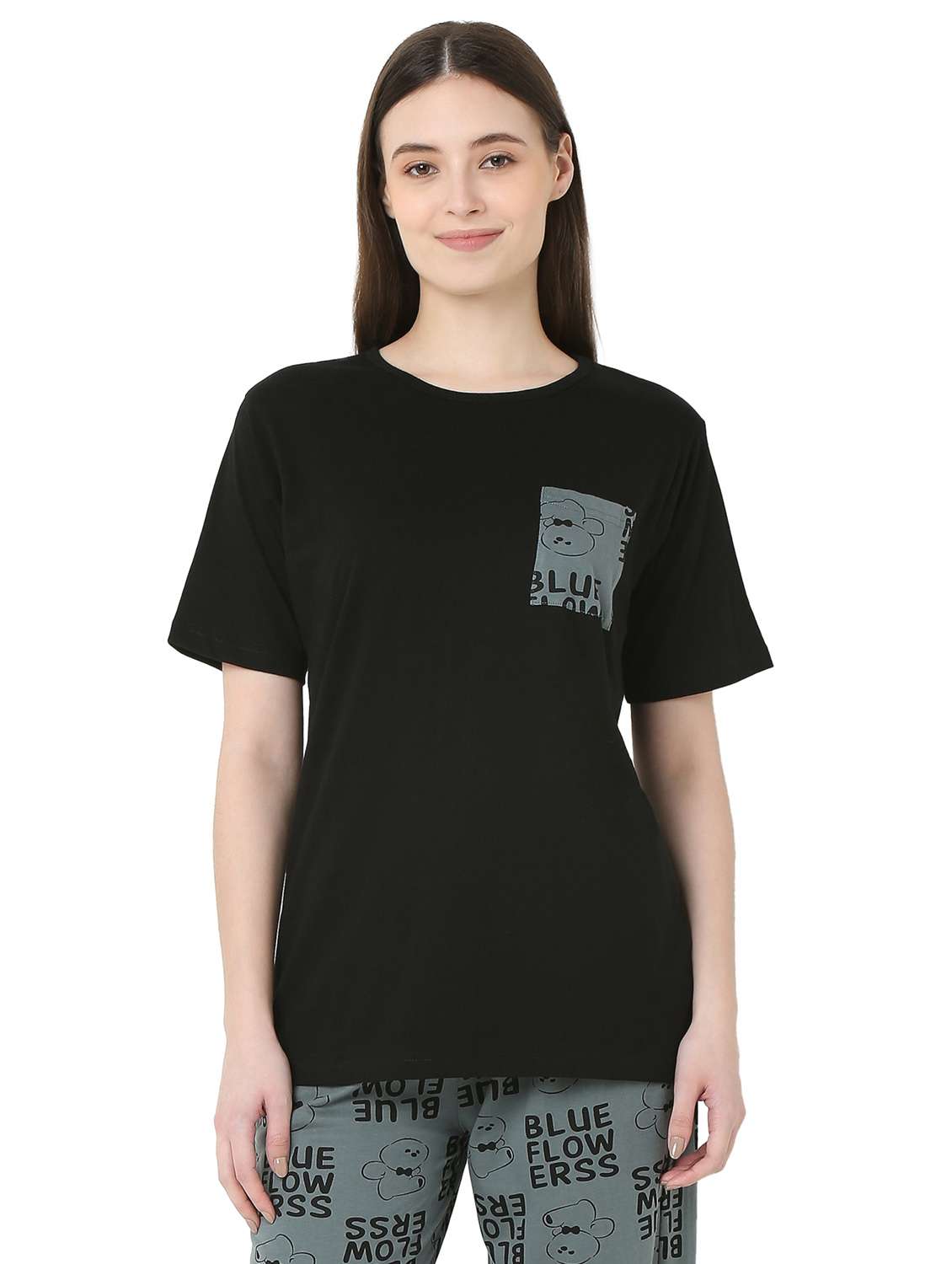 women solid short sleeve regular fit t-shirt - 22088062 - Zoom Image - 0